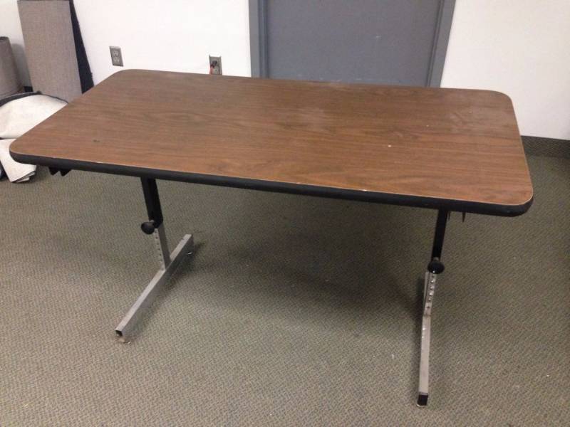 lot 38 image: Table with Adjustable Legs 48 Inch...