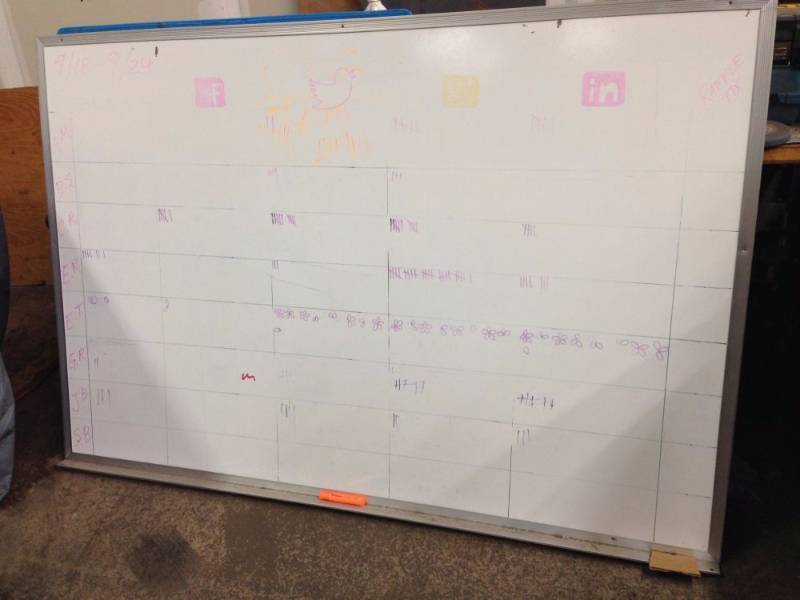 lot 55 image: Whiteboard 72 Inches Wide x 48 Inc...