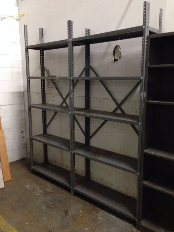 lot 57 image: Metal Shelving Two sections, each ...
