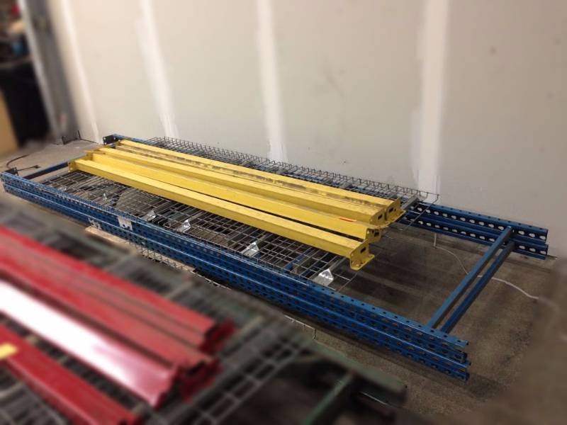 lot 129 image: One Section of Teardrop Racking (ye...