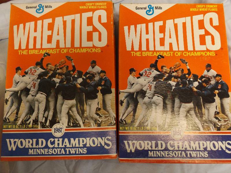 Minnesota Twins Wheaties Boxes and Homer Hankies from 1990s and 2000s (not every year)