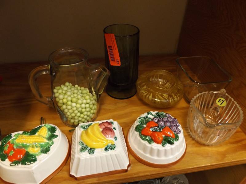 Wicker Basket with Glass Containers and Kitchen Dcor
