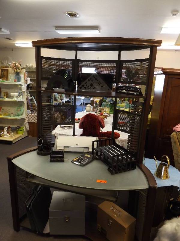 Computer Desk with Office Requirements - Printer, Hole Puncher, Disc Holder, Calculater, More