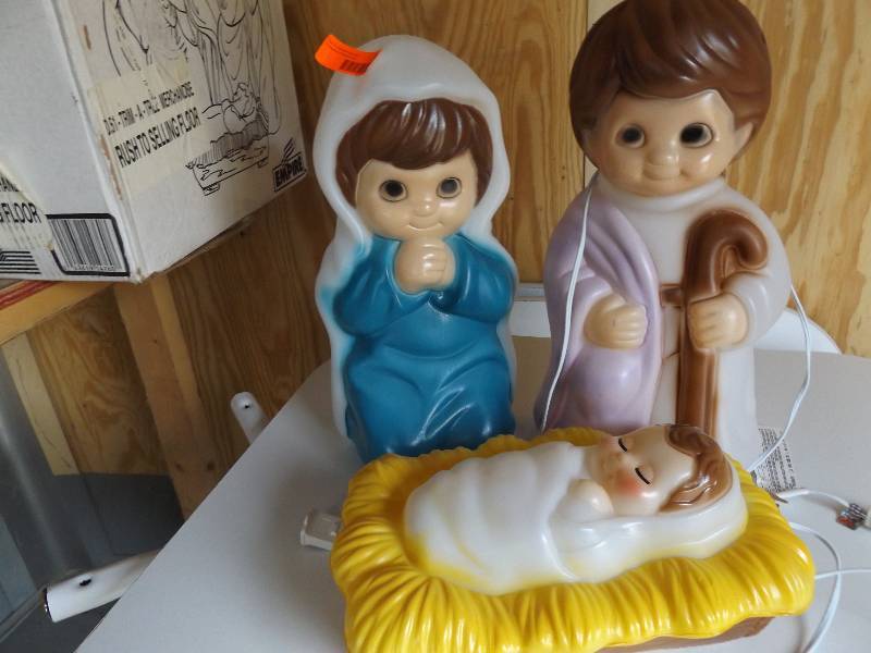 Illuminated Plastic Nativity Scene