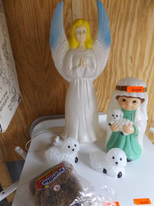 Illuminated Shephard with Sheep and Illuminated Angel