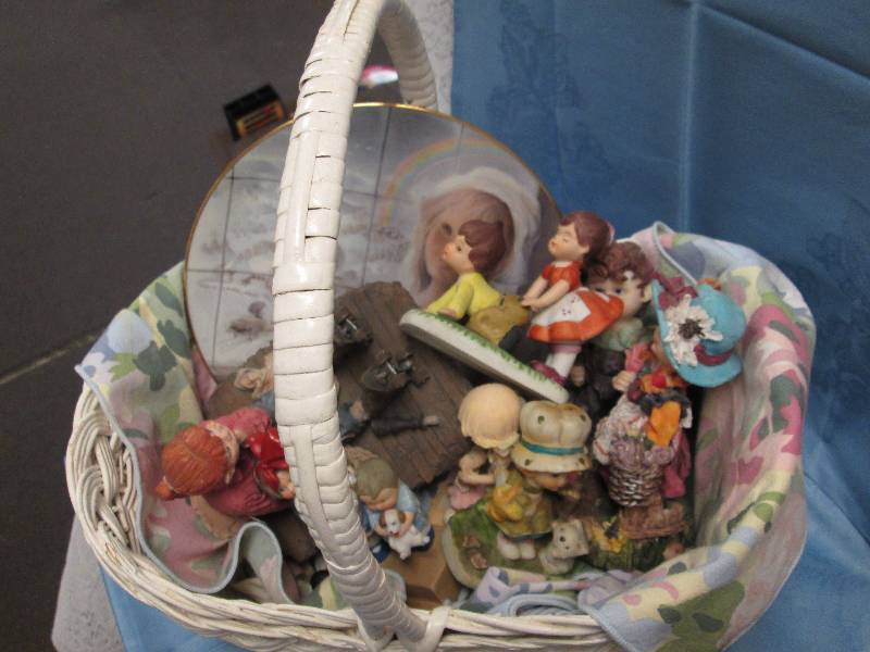 Wicker Basket with Children Curios