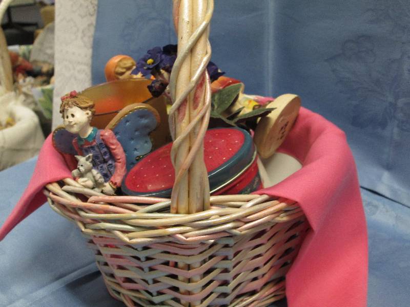 Wicker Basket with Flower, Girl Curios