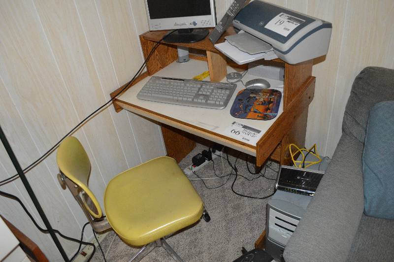 Wooden Computer Desk, Wooden Cart