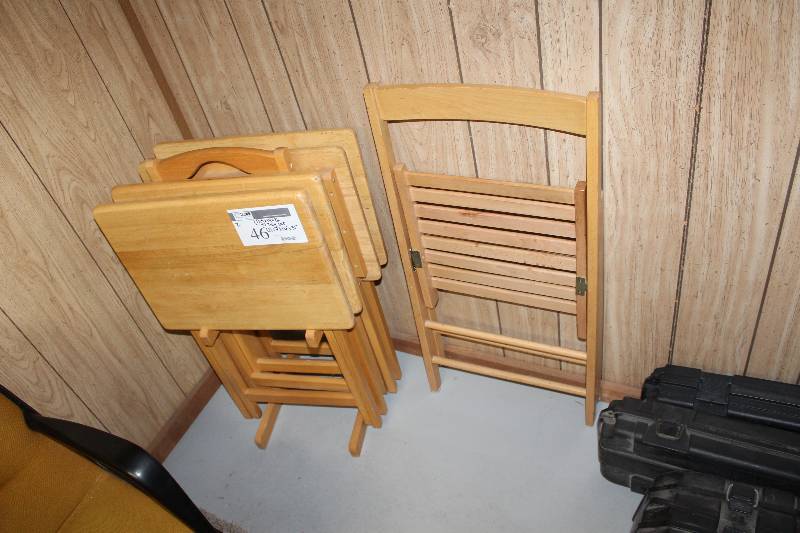 TV Tray Set and Folding Chair