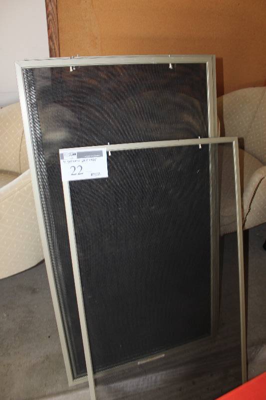 lot 22 image: Lot of (4) Window Screens For Hurot Windows 24.5 x 43.5.