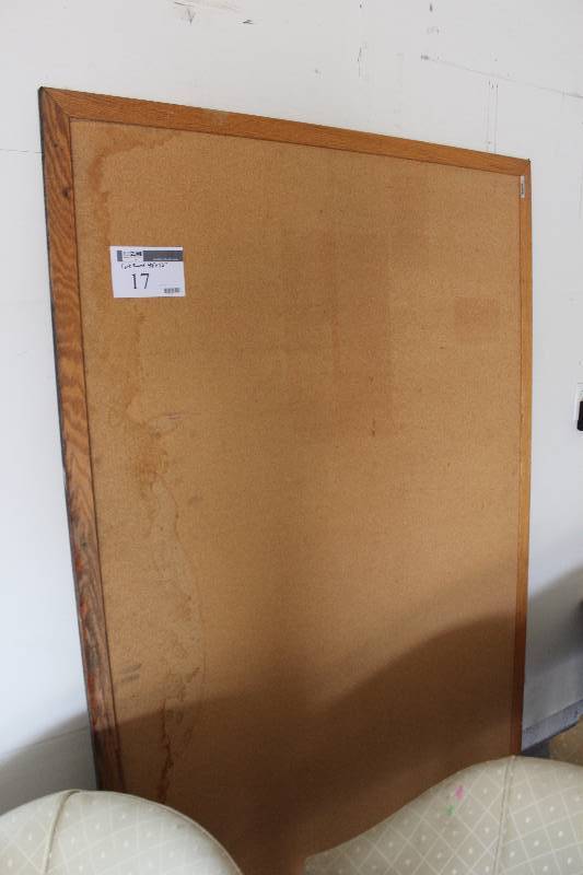 lot 17 image: Bulletin Cork Board wWooden Frame 48 x 72.