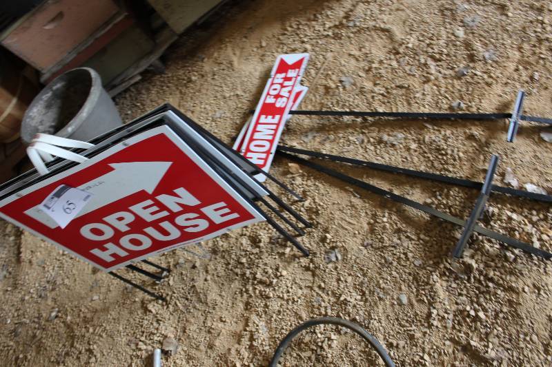 lot 65 image: Lot of (5) Metal Open House Signs.