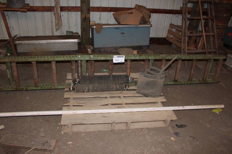 lot 10 image: Roller Conveyor - 18 wide x 10 Long Includes Idle and Drive Rollers and Belt.  Assembly required.