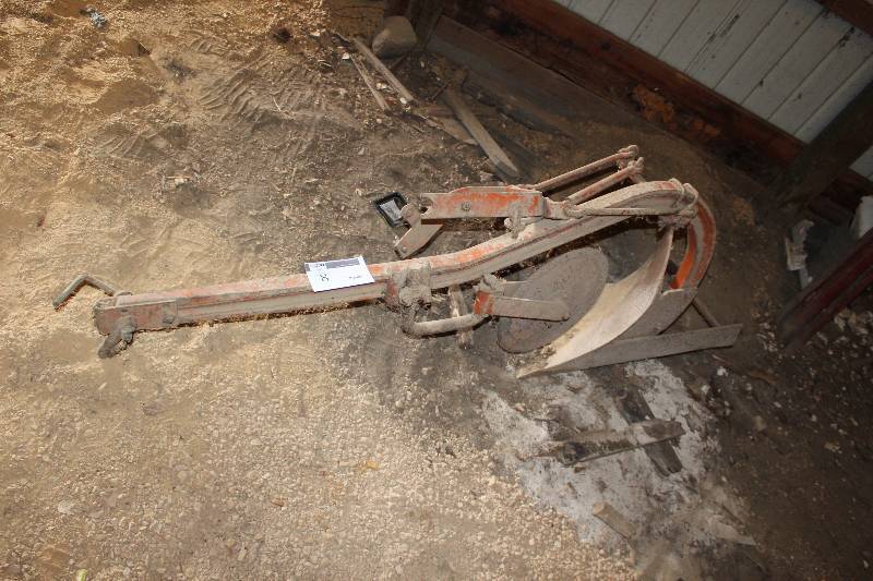 lot 8 image: One Bottom Plow Tiller wTow Attachment.