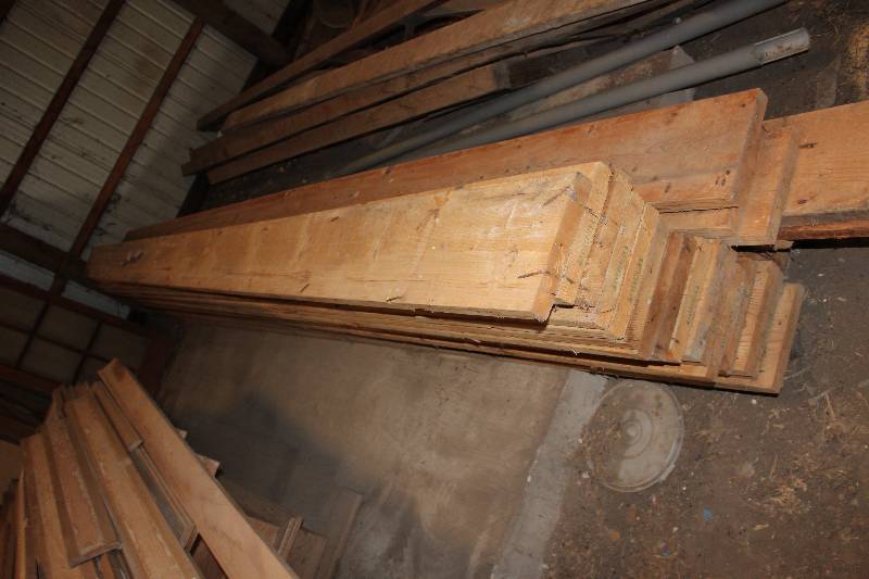 lot 108 image: Lot of (5) Used Pine 2 x 10s 16 Ft. Long.  Used Rafter Boards.