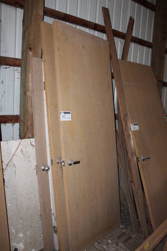lot 92 image: Solid Core Oak Veneered Doors wFrame 34 x 96.