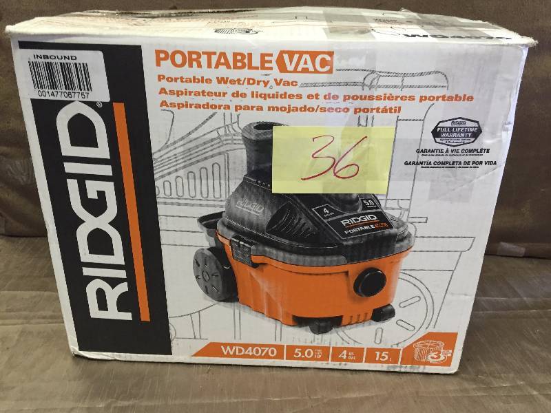 Ridgid WD4070 WetDry Vac missing filter