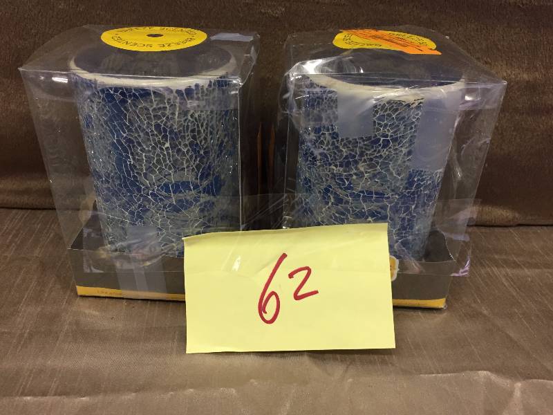 Lot of 2 LED Mosaic Candles