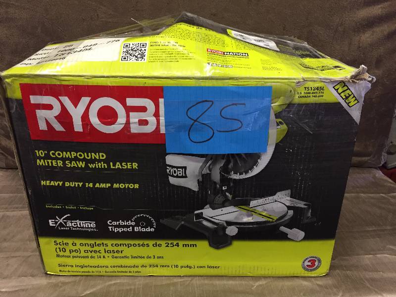 Ryobi 10 Compound Miter Saw with laser missing Guard and knob