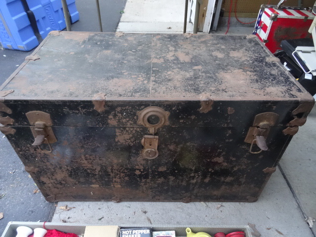 lot 55 image: Steamer Trunk with contents as shown