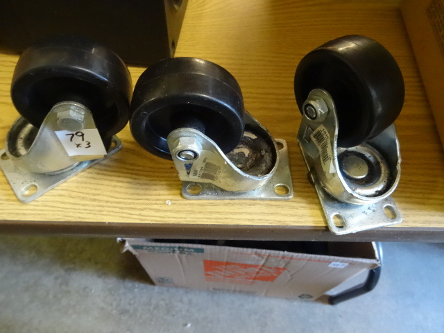lot 79 image: 3 Heavy Duty swivel casters 3 Wheels New