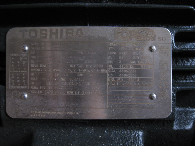 NEW 3HP Toshiba Electric Motor