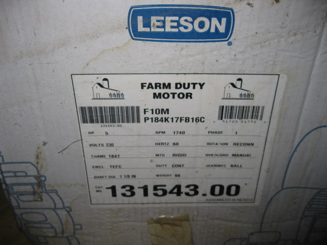 NEW single phase 5 HP Leeson Motor