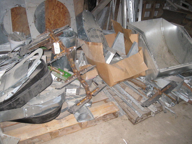 2 pallets of grain bin parts including fly wheel parts