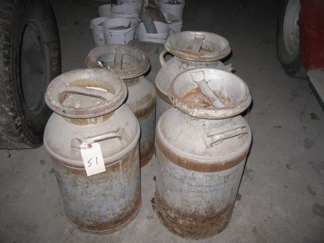 4 Old Milk Cans