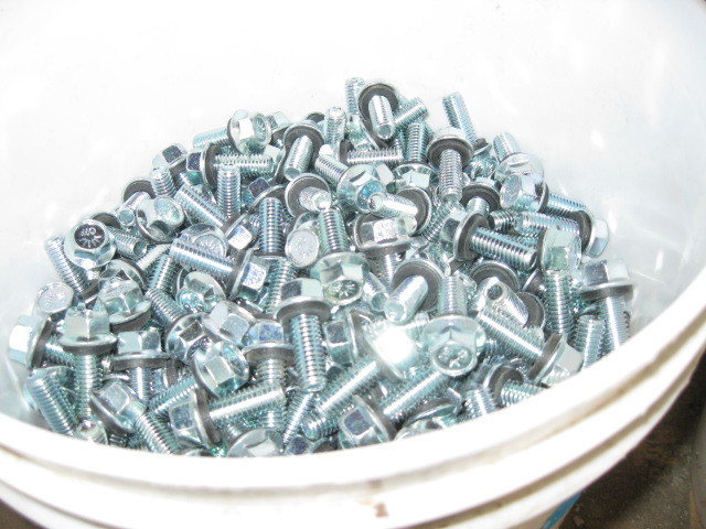 Bucket of Blue Screws