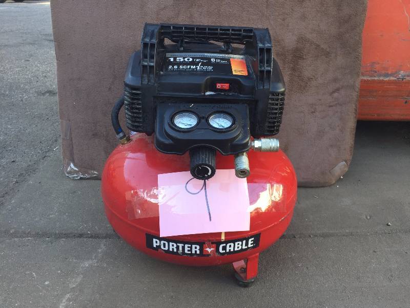 lot 9 image: Porter Cable 6-Gal. Portable Electric Air Compressor