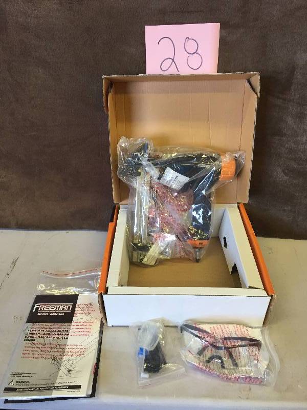 lot 28 image: Freeman Pneumatic 4-in-1 Mini Flooring Nailer and Stapler