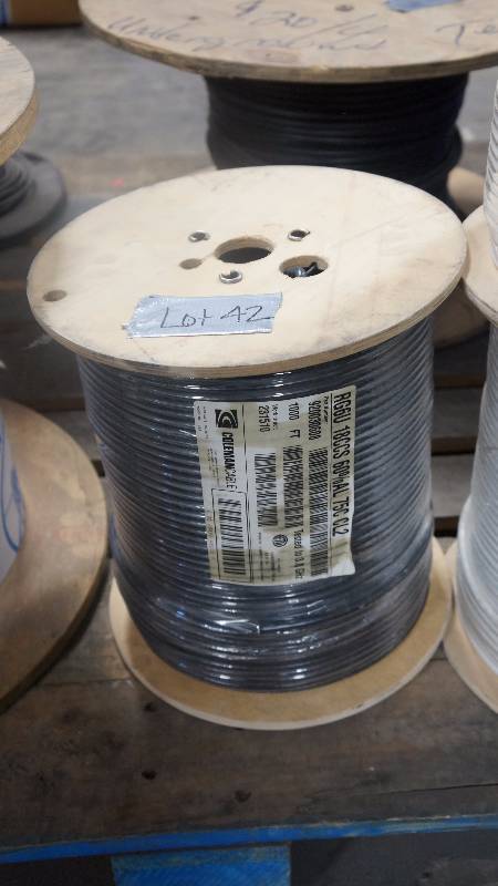 lot 42 image: NEW UNOPENED 1000 Spool of ColemanCable RG6U 18 CCS 60% AL 75C CL2 Power-Limited Circuit Cable
