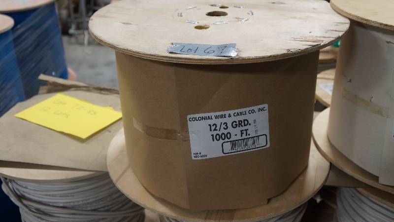 lot 67 image: NEW Unopened 1000 Spool of Colonial Wire & Cable Co. Inc 123 GRD NM-B NEC-600V Cable