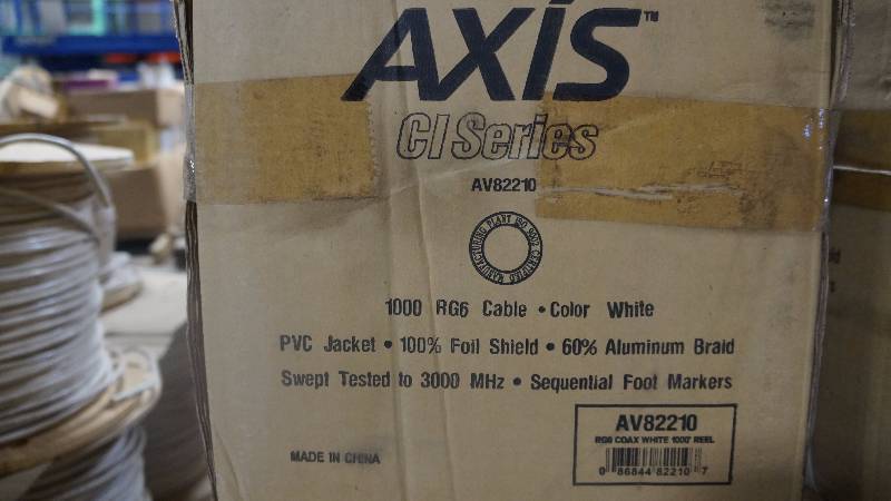 lot 85 image: NEW 1000 Spool of AXIS CI Series AV82210 RG-6 Cable White