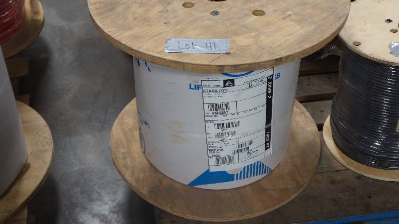 lot 41 image: NEW Unopened 1000 Spool of Alcan Cable STABILOY  2 AWG-1 XHHW-2 AA-8030 AL 600 Volt Wire