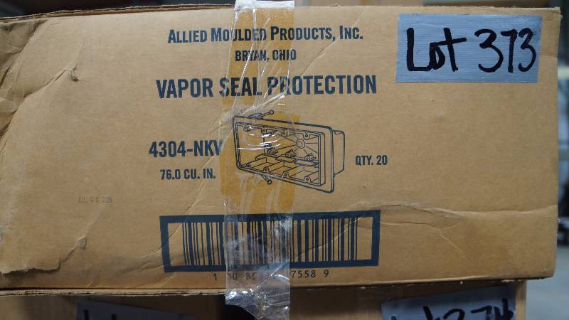 lot 373 image: Sealed Box of Alllied Moulded Products Vapor Seal Protection 4304-NKB (qty 20)