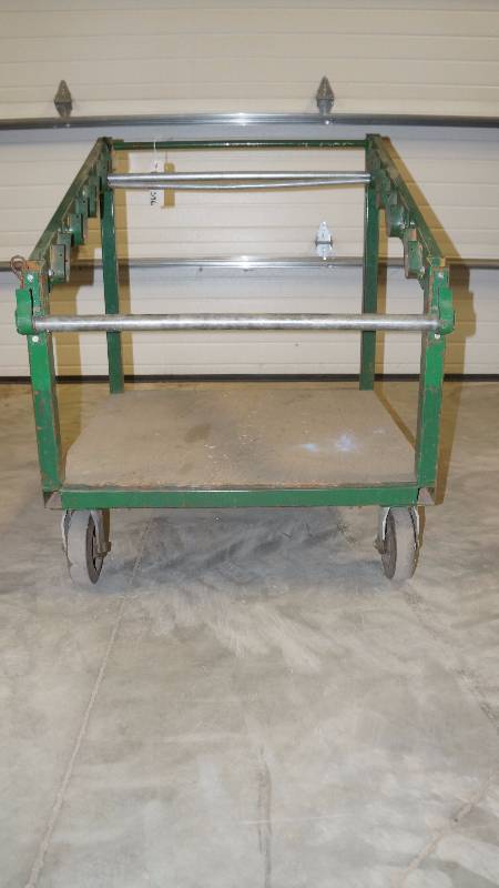lot 396 image: Metal Multiple Spool Wire Stand on Wheels