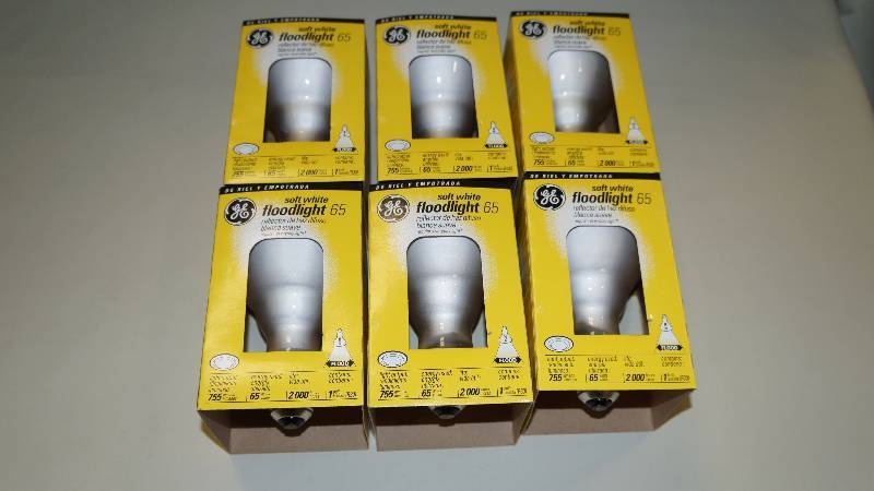lot 316 image: Opened Case of GE 65RFLMI-1 6 Pk 65 Watts 120 Volts Bulbs