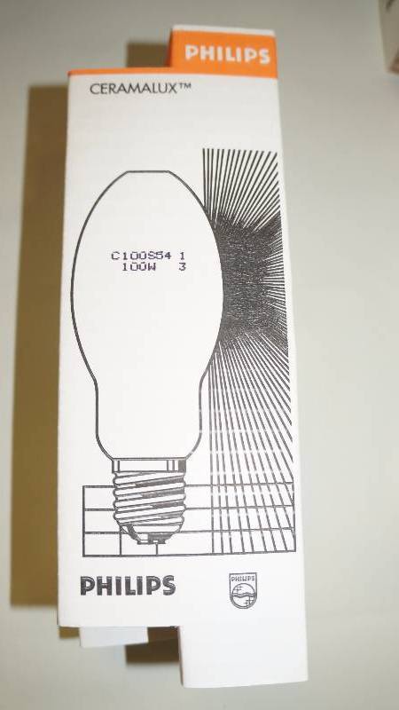 lot 301 image: Box of 9 Phillips 100 Watt High Pressure Sodium Light Bulbs