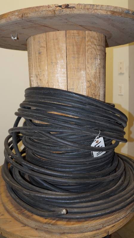 lot 11 image: Opened Spool of 350 KCMIL Compact AL--Triple-E-Alloy Type XHHW-2 600 Volt STR 3E Black Cable