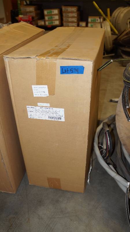 lot 574 image: NIB Sealed All Pro Full Cone Reflector  Baffle Self Flanged White - Qty 36