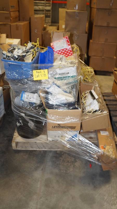 lot 578 image: Huge Pallet Lot of Misc. Electrical Items