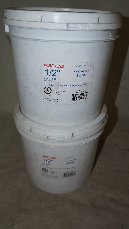 lot 631 image: Qty 2 Sealed NIB Wire-Line 12 Plastic Insulated Staples - Qty 4000