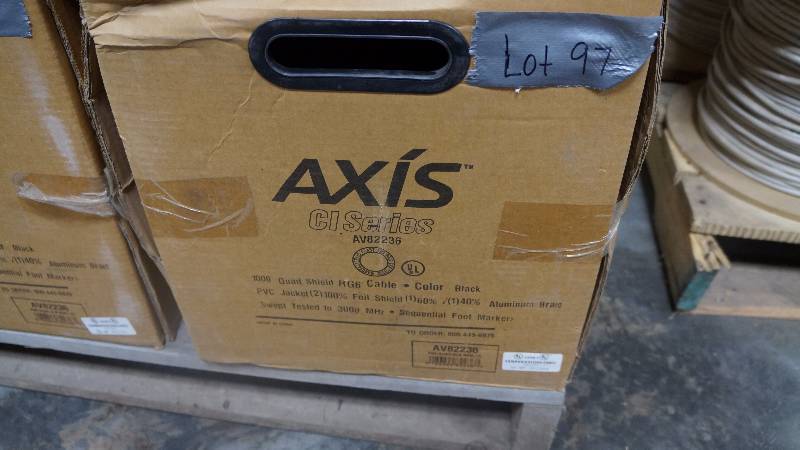 lot 97 image: NEW 1000 Spool of Axis CI Series AV82236 Quad Shield RG-6 Cable Black