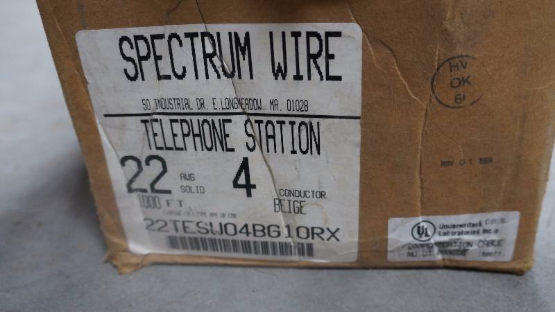 lot 126 image: NEW Partial Spool of Spectrum Wire Telephone Station 22 SWG Solid 4 Conductor Beige