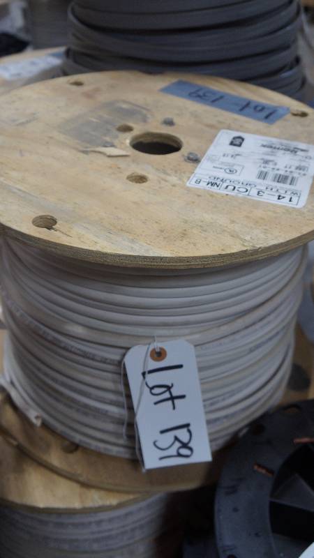 lot 139 image: NEW 1000 Spool of Southwire Romex SIMpull 14-3 CU NM-B with Ground UL Listed 600 Volt NonMetallic Sheathed Cable