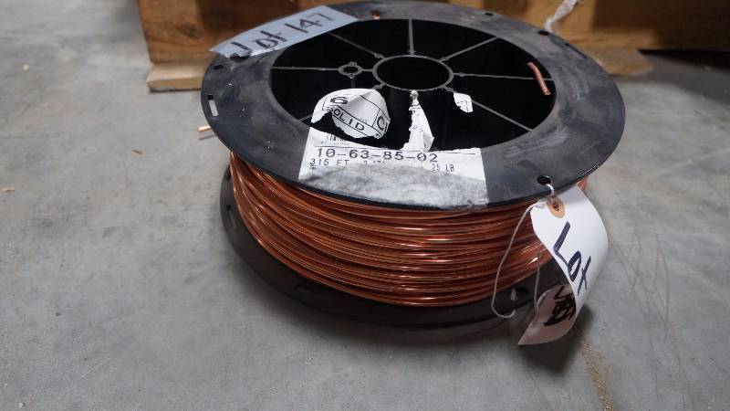lot 147 image: NEW Spool of 6 AWG CU BARE Solid SD Wire