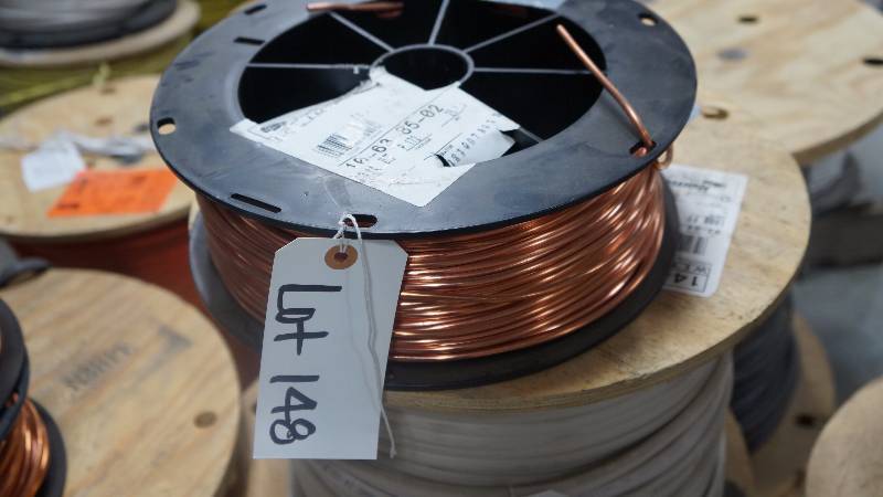 lot 148 image: NEW Spool of 6 AWG CU BARE Solid SD Wire