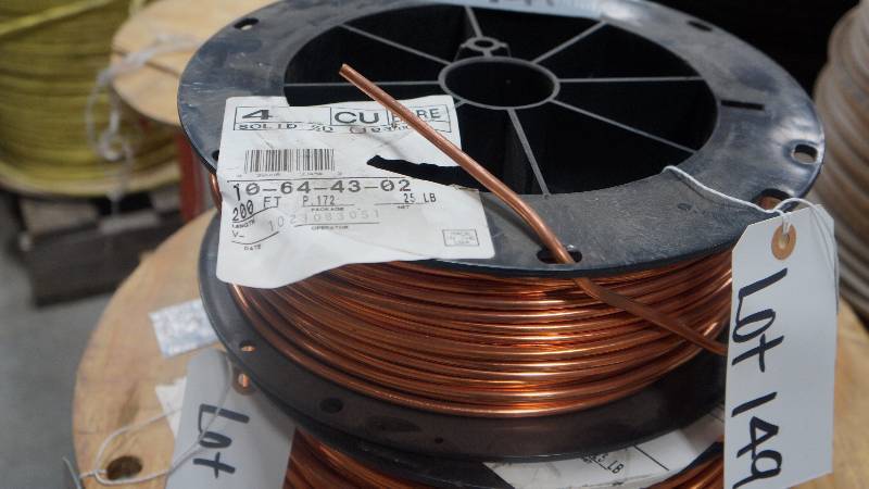 lot 149 image: NEW Spool of 4 AWG CU Bare Solid SD (103mm) Wire